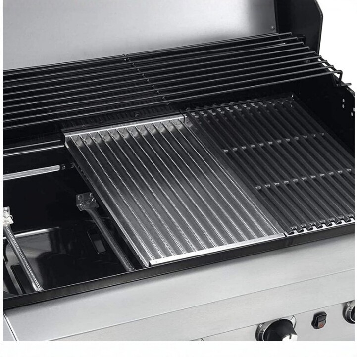 Set din oțel inoxidabil pentru grătarele Weber pe gaz, cu difuzor de căldură și grătar