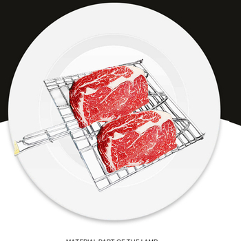 Grilă lată cu mâner din lemn, protecție împotriva arsurilor, trei clipsuri pentru pește și plasă de grătar – Silver Outdoor