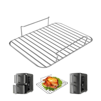Raft de grătar dreptunghiular cu mâner – suport multi-funcțional pentru gătit, aburire și răcire, tavă de copt și plasă grill