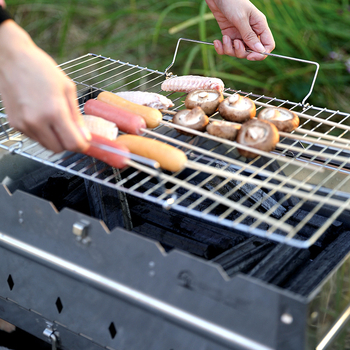 BBP plasă pătrată pentru grătar, pentru pește și carne, plasă plată, întărită, de unică folosință