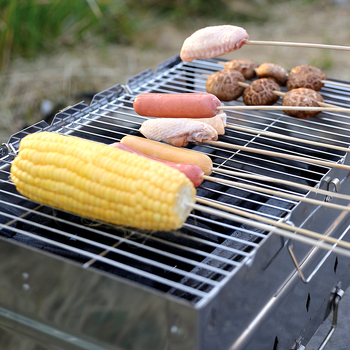 BBP plasă pătrată pentru grătar, pentru pește și carne, plasă plată, întărită, de unică folosință