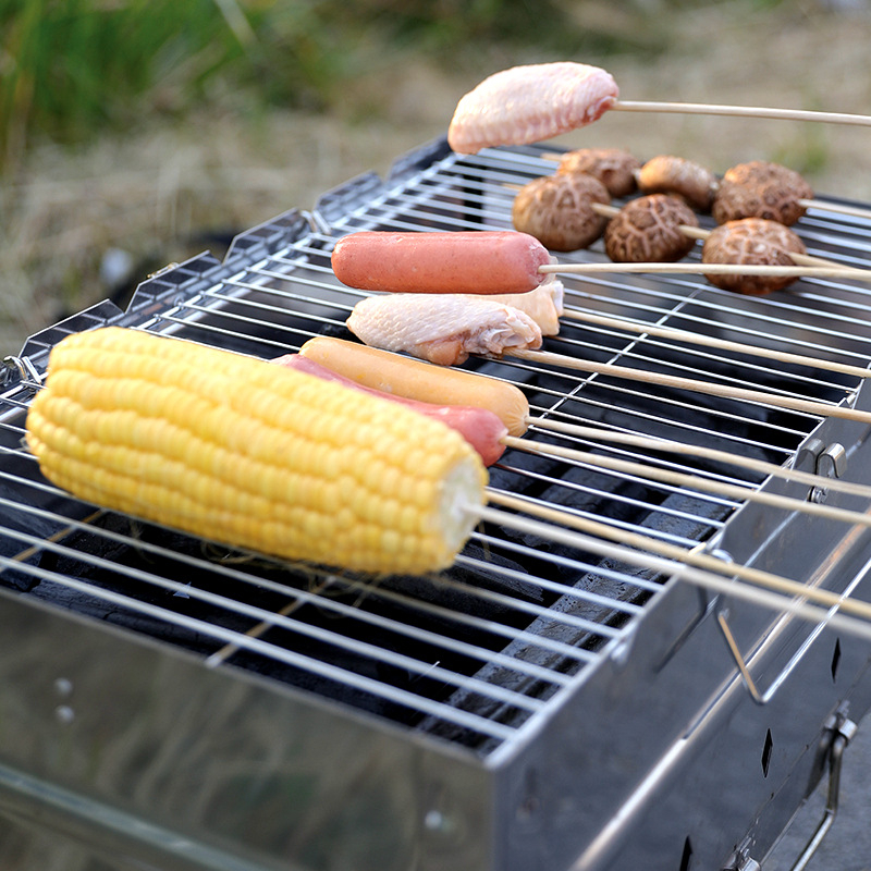 BBP plasă pătrată pentru grătar, pentru pește și carne, plasă plată, întărită, de unică folosință