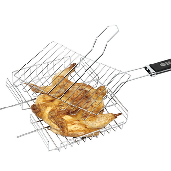 Forest Master Grătar portabil de exterior cu plasă – pentru carne, legume și fructe