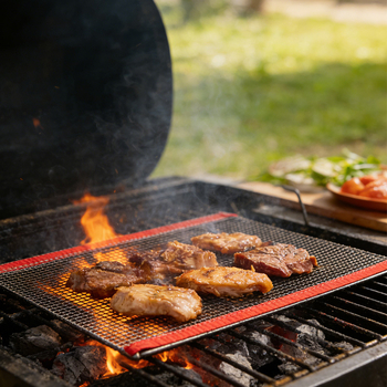 Bandă de plasă Teflon pentru temperaturi înalte, curea transportoare alimentară pentru uscare, covoraș din plasă pentru grătar exterior