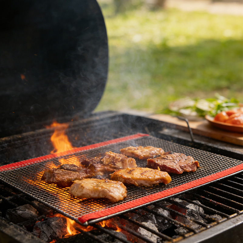Bandă de plasă Teflon pentru temperaturi înalte, curea transportoare alimentară pentru uscare, covoraș din plasă pentru grătar exterior