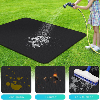 Covor protecție din silicon, 3 straturi, rezistent la foc – exterior, covoraș mare pentru grătar BBQ, terasă/dvori, rezistent la temperaturi înalte