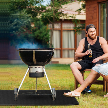 Covor protecție din silicon, 3 straturi, rezistent la foc – exterior, covoraș mare pentru grătar BBQ, terasă/dvori, rezistent la temperaturi înalte