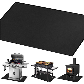 Covor protecție din silicon, 3 straturi, rezistent la foc – exterior, covoraș mare pentru grătar BBQ, terasă/dvori, rezistent la temperaturi înalte