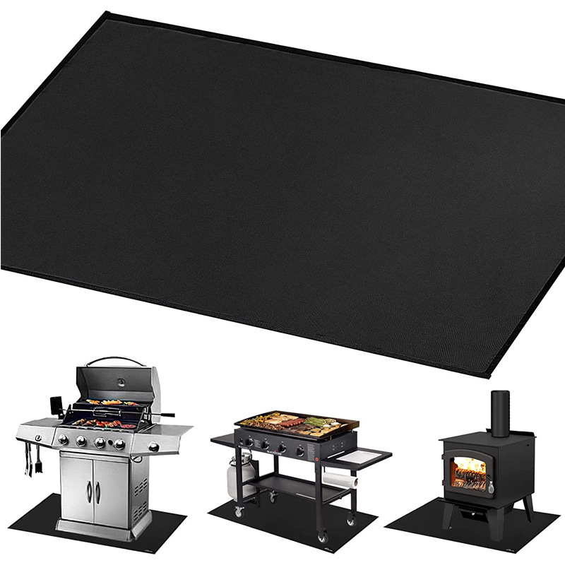 Covor protecție din silicon, 3 straturi, rezistent la foc – exterior, covoraș mare pentru grătar BBQ, terasă/dvori, rezistent la temperaturi înalte