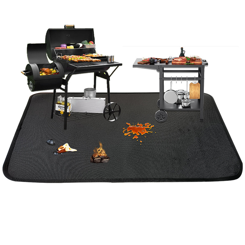 Covoraș din fibră de sticlă, 80 inch, rezistent la foc, pentru BBQ, camping în aer liber, protecție pentru plită