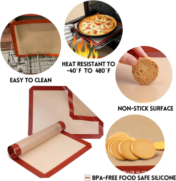 Covoraș din silicon pentru copt, calitate alimentară, rezistent la temperaturi ridicate, 30×21 cm, grosime 0,7 mm, antiaderent