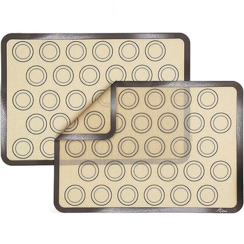 Covoraș de copt din silicon, de calitate alimentară, gros, rezistent la temperaturi înalte, antiaderent și antiderapant, bază din fibră de sticlă, 420 × 295 mm