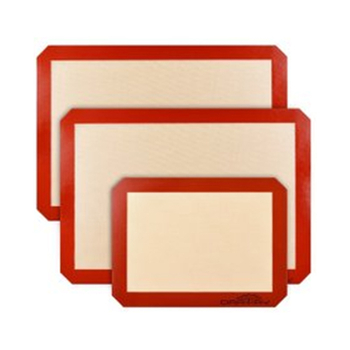 Covoraș de copt din silicon, de calitate alimentară, gros, rezistent la temperaturi înalte, antiaderent și antiderapant, bază din fibră de sticlă, 420 × 295 mm