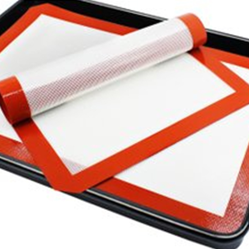 Covoraș de copt din silicon, de calitate alimentară, gros, rezistent la temperaturi înalte, antiaderent și antiderapant, bază din fibră de sticlă, 420 × 295 mm