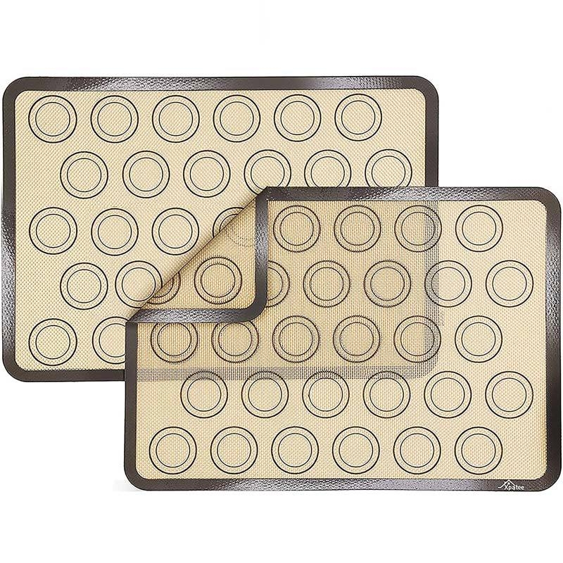Covoraș de copt din silicon, de calitate alimentară, gros, rezistent la temperaturi înalte, antiaderent și antiderapant, bază din fibră de sticlă, 420 × 295 mm
