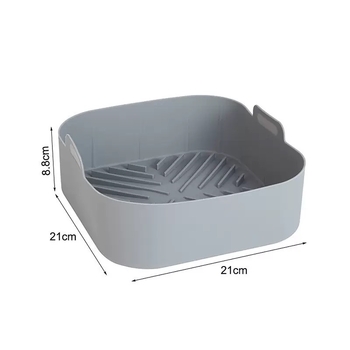 Set tavă de copt pătrată din silicon cu covoraș pentru friteza cu aer, uz casnic