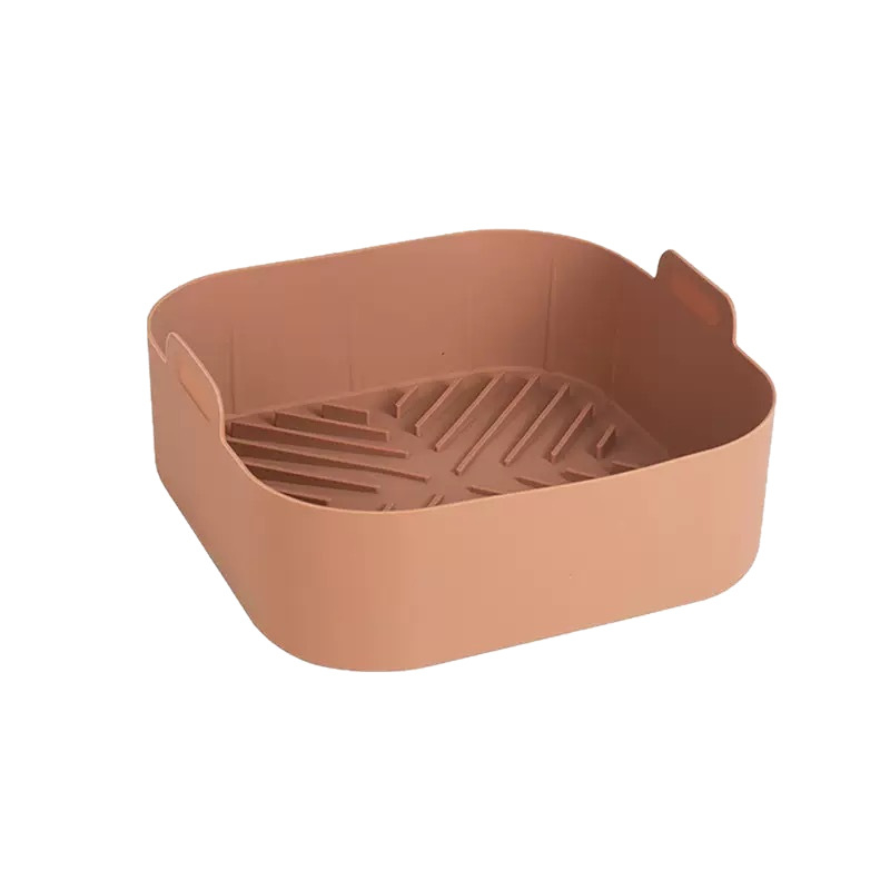 Set tavă de copt pătrată din silicon cu covoraș pentru friteza cu aer, uz casnic