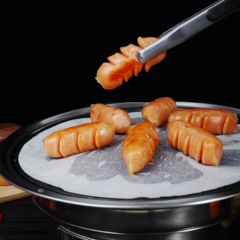 Hârtie de copt rotundă coreeană, hârtie de copt cu acoperire din silicon rezistentă la temperaturi înalte, suport pentru tavă de cuptor pentru grătar și air fryer
