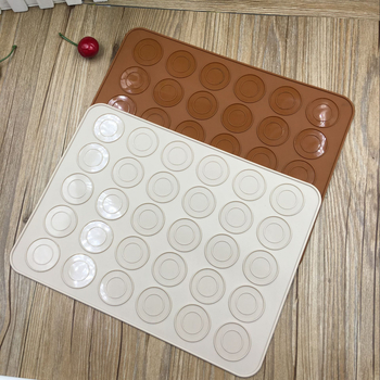 Tavă de copt din silicon pentru macarons, circulară, 30 de găuri