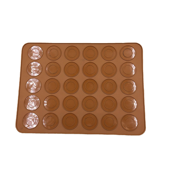 Tavă de copt din silicon pentru macarons, circulară, 30 de găuri