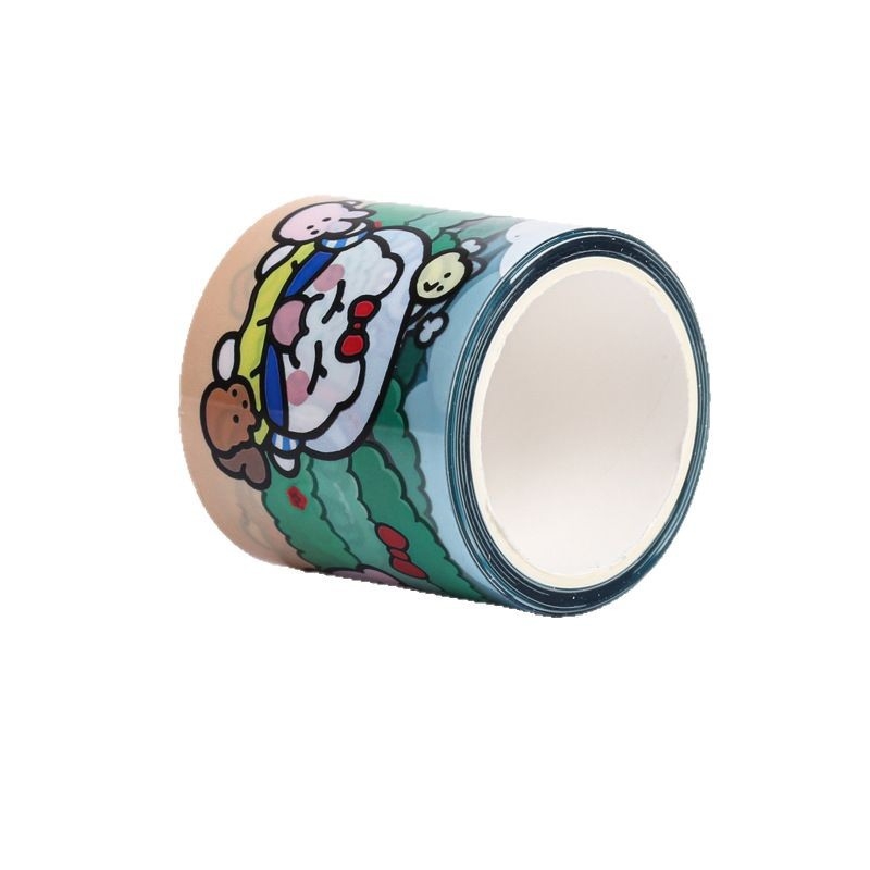 Bandă PET cu desene animate pentru decorarea jurnalului DIY, autocolante cu rame drăguțe, material pentru autocolante, rolă întreagă