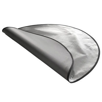 Covoraș circular ignifug pentru grătar în aer liber, cu acoperire din silicon și folie de aluminiu pentru izolație, rezistent la temperaturi ridicate.