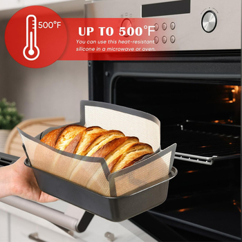 Set de covorașe din silicon pentru pâine și liner pentru forme de coacere, calitate alimentară, rezistente la temperaturi ridicate, alb.
