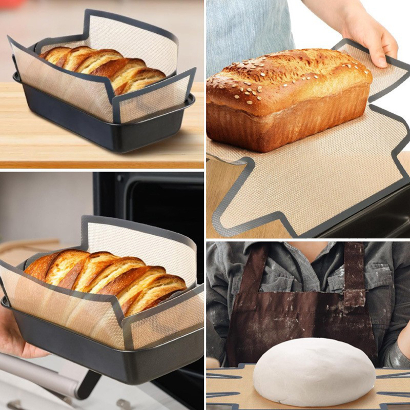 Set de covorașe din silicon pentru pâine și liner pentru forme de coacere, calitate alimentară, rezistente la temperaturi ridicate, alb.
