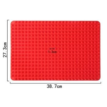 Covoraș din silicon pentru copt, pătrat, roșu, de calitate alimentară, pentru cuptor, cuptor cu microunde, pizza și grătar.