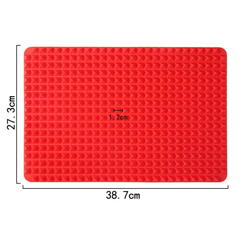 Covoraș din silicon pentru copt, pătrat, roșu, de calitate alimentară, pentru cuptor, cuptor cu microunde, pizza și grătar.