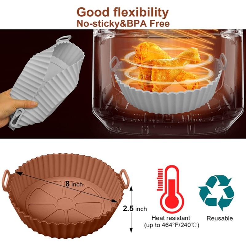 Tavă din silicon pentru fritură în aer, fără miros – multifuncțională, cu model jacquard animal