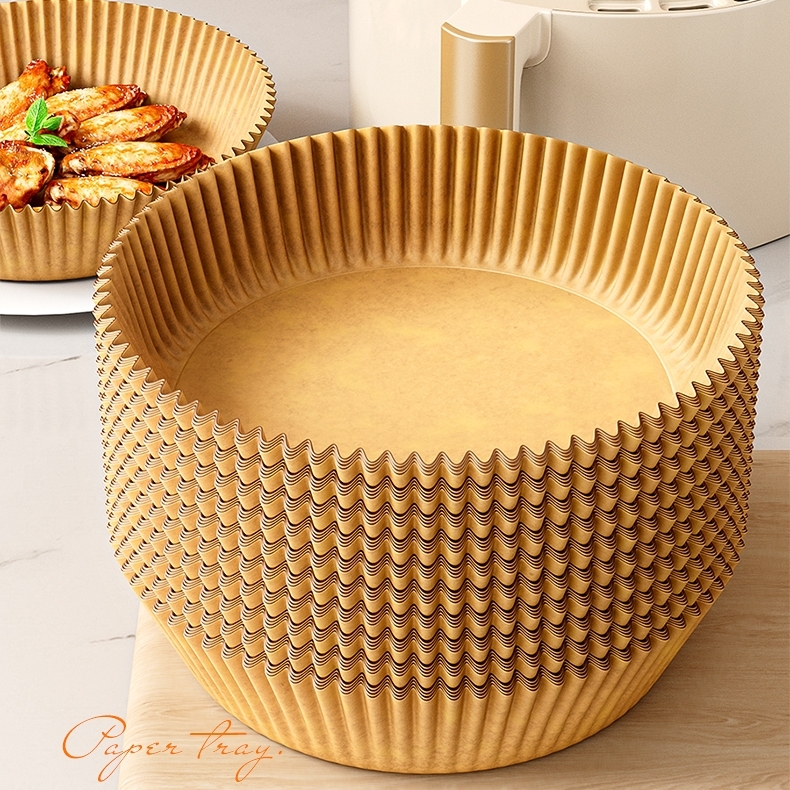 Hârtie pentru air fryer, uz casnic, hârtie groasă de absorbție a uleiului, hârtie de copt cu acoperire de silicon, covoraș de copt, cupe din folie de aluminiu