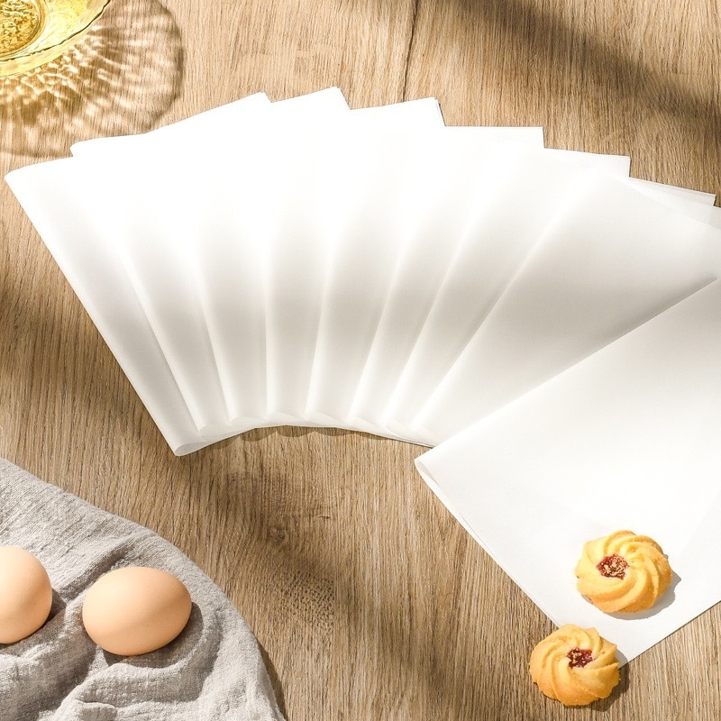 Hârtie de copt alimentară, cu absorbție de ulei, acoperire din silicon, rezistentă la temperaturi înalte, tavă dreptunghiulară pentru grătar, 20 de foi