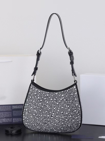 Ženska torbica od prave kože s kristalima, sedla stil, preko ramena ili crossbody, 2025 proljeće-ljeto