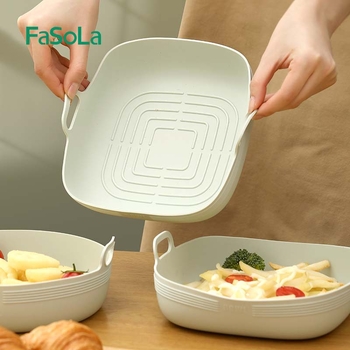 FaSoLa covoraș din silicon pentru separarea și scurgerea uleiului, tavă de copt pentru deserturi acasă, rezistent la temperaturi înalte, plăcuță despărțitoare îngroșată pentru friteuză cu aer