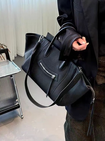 Torba od vrhunske kože s osmijehom na licu, velika zapremina, krilata torba, Tote torba, za svakodnevnu upotrebu