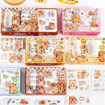 Set cadou cu bandă washi capybara pentru elevi – autocolante pentru jurnal rezistente la apă și decor DIY pentru birou