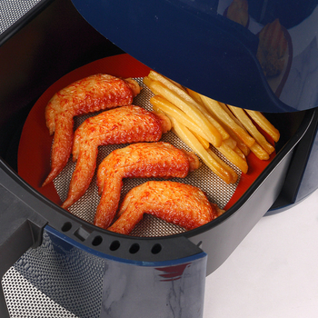 Covoraș rotund din silicon pentru air fryer, rezistent la temperaturi înalte, antiaderent pentru cuptor