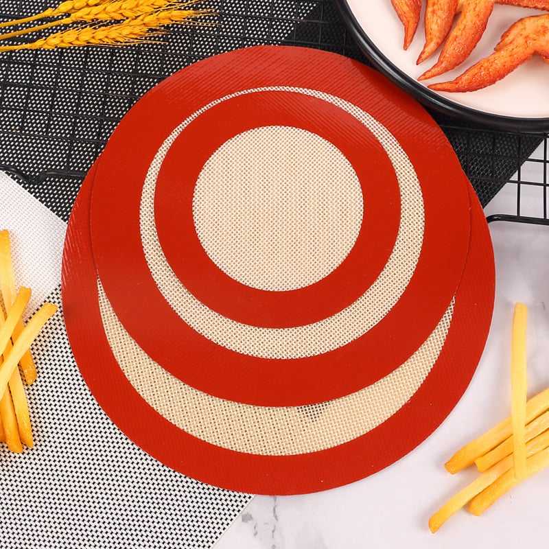 Covoraș rotund din silicon pentru air fryer, rezistent la temperaturi înalte, antiaderent pentru cuptor