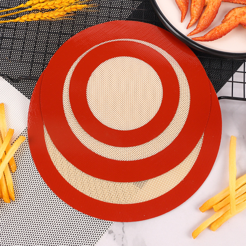 Covoraș rotund din silicon pentru air fryer, rezistent la temperaturi înalte, antiaderent pentru cuptor
