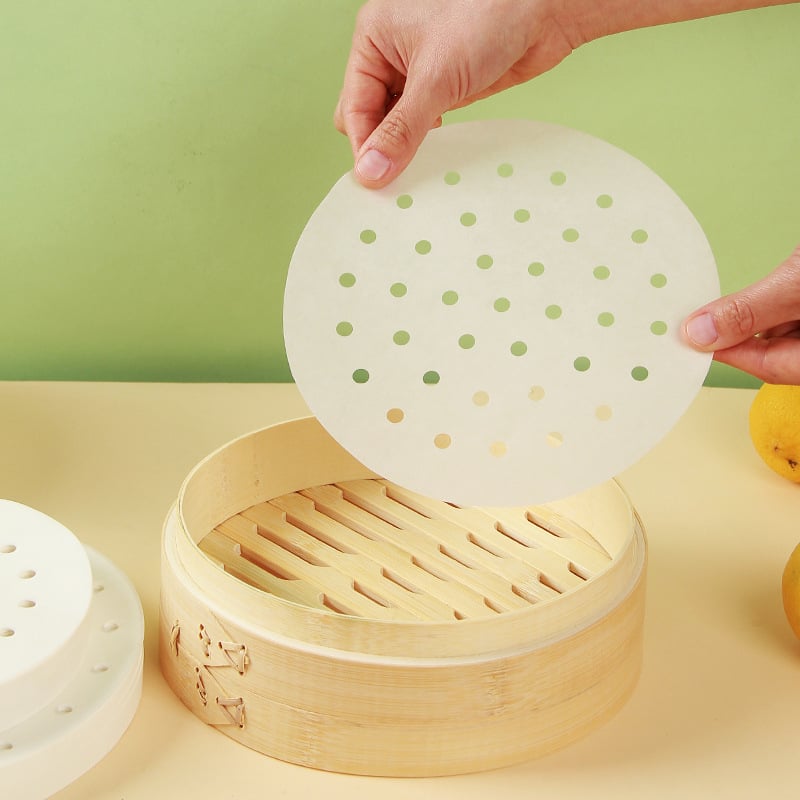Hârtie de copt rotundă cu acoperire din silicon, pentru grătar și cuptor – antiaderent, pentru pizza și prăjituri