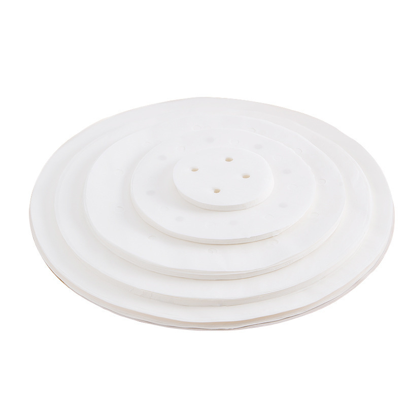 Hârtie pentru abur perforată, cu acoperire din silicon, de unică folosință, alimentară, pentru chifle la abur