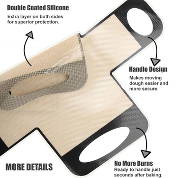 Liner din silicon pentru tavă de pâine, 39x49 cm, cu formă în cruce, antiaderent pentru transferul aluatului