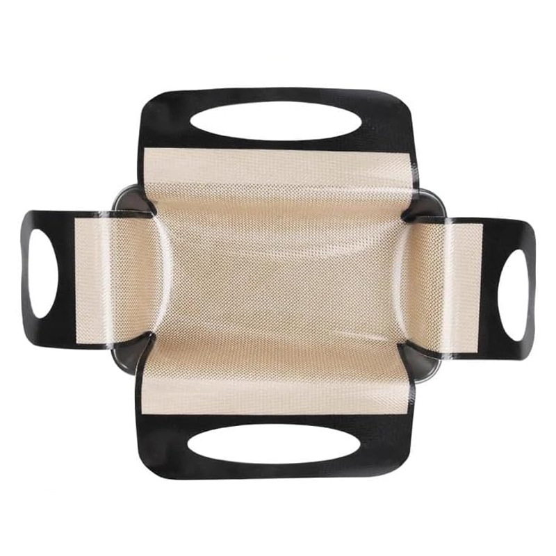 Liner din silicon pentru tavă de pâine, 39x49 cm, cu formă în cruce, antiaderent pentru transferul aluatului
