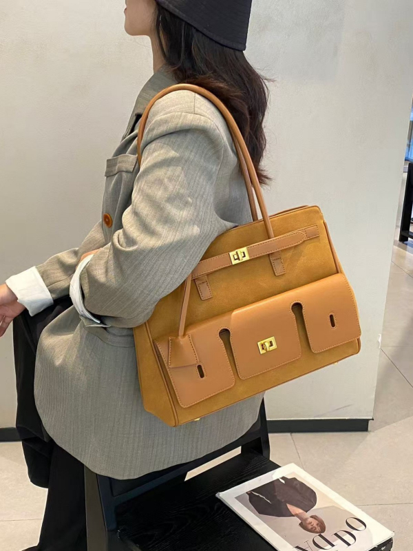 2025 nova mat tote torba, velika kapaciteta, unisex kožna torba za rame s dizajnom krila
