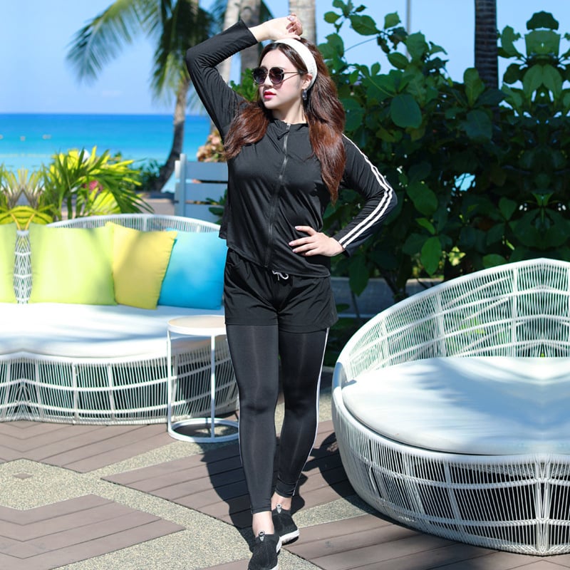Ženski plivačko-ronilački kostim za plus size, dvodijelni, dugi rukavi, UV zaštita