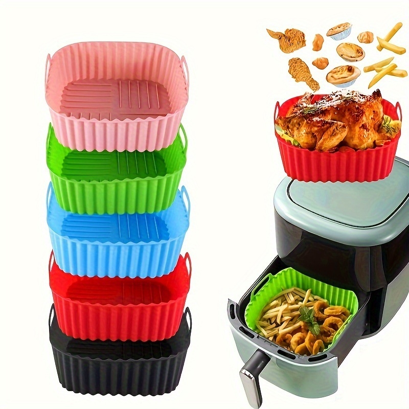 Tavă de copt din silicon alimentar pentru friteuză cu aer, antiaderent, utilizare casnică