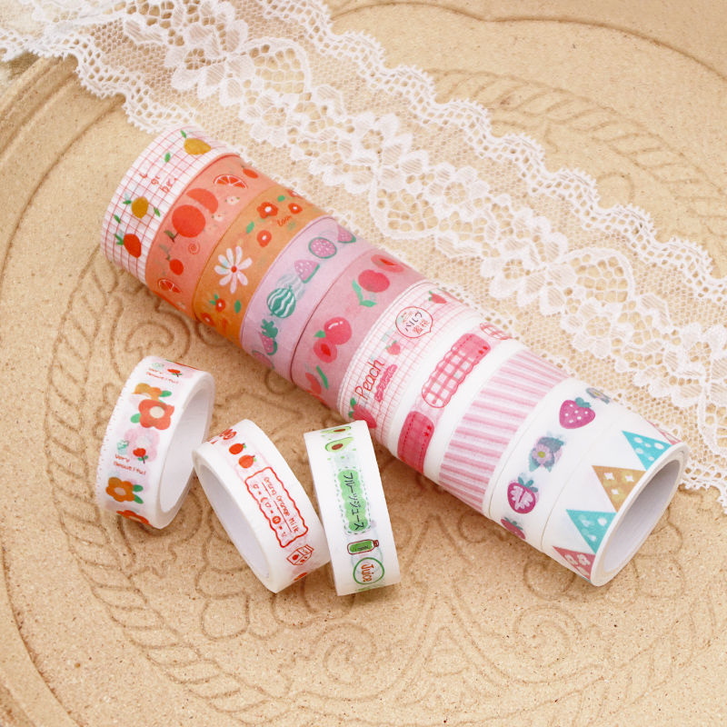 Set de 60 role de bandă washi, cutie cadou cu personaje din desene animate, culori drăguțe pentru elevi