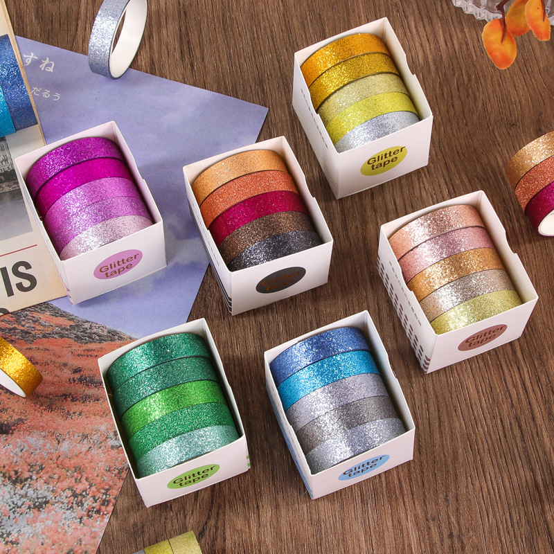 Set de benzi cu sclipici în culori macarons pentru DIY jurnal și decorare planner