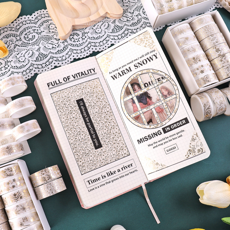 Yida Culture Bandă Washi cu folie pentru decor DIY în jurnal – accesorii creative